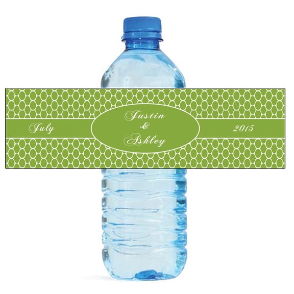 Green Bubbles Wedding Anniversary Engagement Party Bridal Shower Water Bottle labels Birthday Party Bridal Shower Easy to Use Self Stick Labels