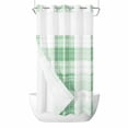thumbnail image 1 of Green Buffalo Plaid No Hooks Shower Curtain with Snap-in Liner Spring Rustic Shower Curtains for Bathroom, Waterproof, Easy Install, Washable 36"x72", 1 of 9