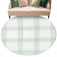 thumbnail image 1 of Green Buffalo Plaid Round Rug 8ft Washable Circle Rugs Non Slip Farmhouse Checkered Watercolor Large Area Rug Indoor Floor Carpet for Bedroom Kitchen Living Room Home Office Dining Room Nursery, 1 of 9