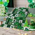 thumbnail image 1 of Green Buffalo Plaid Throw Blankets, St. Patrick''s Day Clover Gnomes Luxury Flannel Fleece Comfort Bed Blanket Irish Festival Theme Cozy Warm Fleece Cover for Sofa Couch Chair 50x60In, 1 of 6