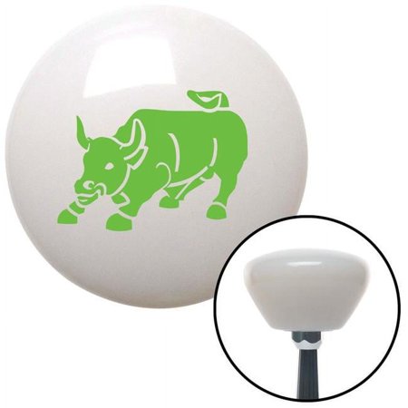 Green Bull White Retro Shift Knob with M16 x 1.5 Insert Shifter Auto Manual Custom Brody