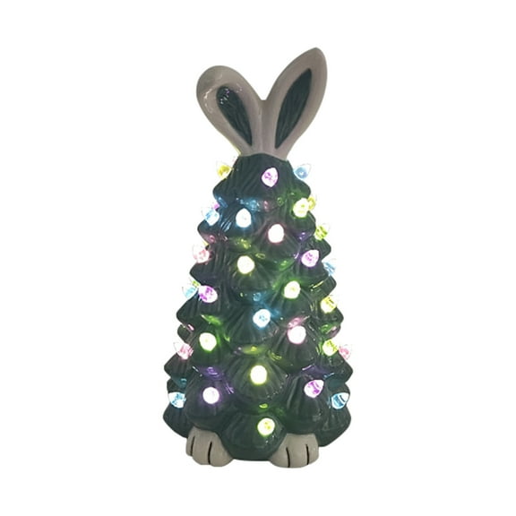 Green Bunny Tree Easter Decorations for Indoor Spring Home Bedroom Office Décor, Tabletop Bunny Rabbit Green Tree (Green)