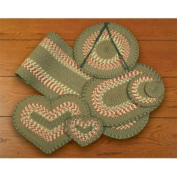 Green-Burgundy Heart Trivet