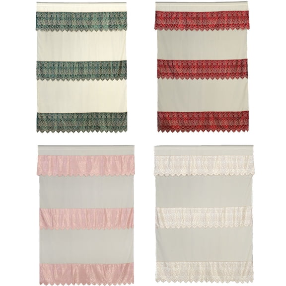 Green Burgundy Pink Beige Room Decor Satin Sheer Window Curtain Drapes 60x90"