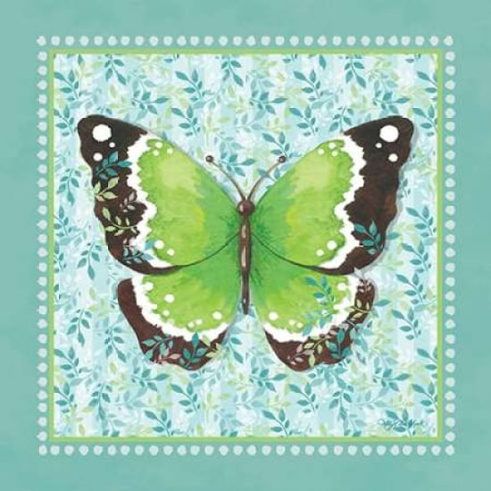 Green Butterfly Canvas Art - Kathy Middlebrook (24 x 24)