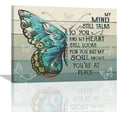 thumbnail image 1 of Green Butterfly Decor Wall Art Rustic Butterfly Wall Art Green Butterfly Pictures Canvas Painting Framed Artwork for Bathroom Living Room Bedroom 16"x12", 1 of 6