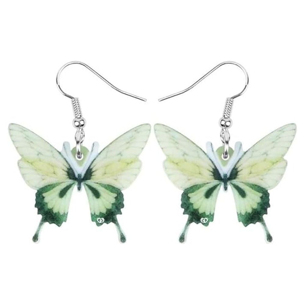 Green Butterfly Earring Earrings Acrylic Insect Honey Bee Bumble Hive