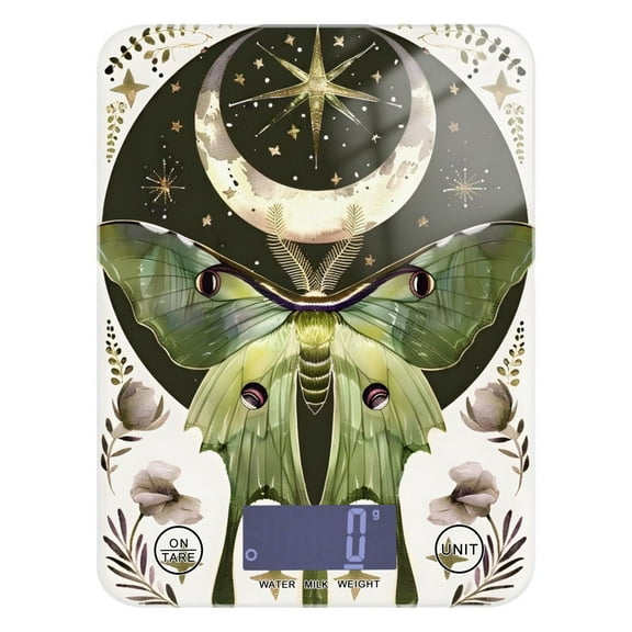 Green Butterfly Moon Food Scale Digital Kitchen Scale Waterproof Grams Ounces lbs for Weight Loss