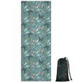 thumbnail image 1 of Green Butterfly Pattern Hot Yoga Mat Towel Non Slip for Hot Yoga - Quick-Drying Yoga Mat Cover with 4 Corner Pockets with Travel Bag - Hot Yoga Towel Non Slip Grip Moisture Wicking Sweat 70"x26", 1 of 6