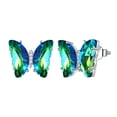thumbnail image 1 of Green Butterfly Earrings Emerald May Birthstone Earrings Stud Crystal 925 Sterling Silver Jewelry Women Birthday Mother's Day Gifts Juwaliy, 1 of 7