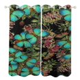 thumbnail image 1 of Green Butterfly Sunshade Curtains Home Bedroom Living Room Dining Room Home Decor Window Drapes 2 PCS, 1 of 5