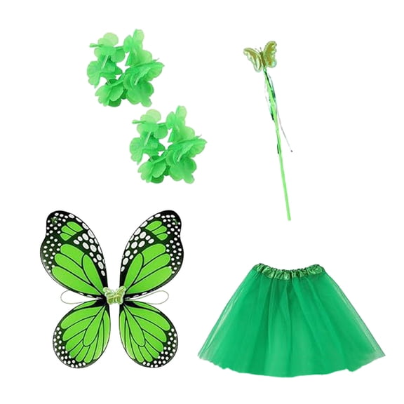 Green Butterfly Wings Costume 5-Pack For Porch Goose, Dress-Up Attire For 23-Inch Lawn Goose Decoration, Fabric Wings For Garden Party, Whimsical Outdoor Ornament