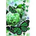 thumbnail image 1 of Green Butterfly With Clover Shamrock Floral Decoration St.Patrick''s Day Vertical House Flag Farmhouse Holiday Party Outdoor Yard Banner 28" x 40", 1 of 3