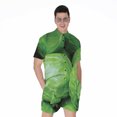 thumbnail image 1 of Green Cabbage Short Sleeve Men'S Rompers, Vegetable Farming Casual Summer Jumpsuits Outfit, 1 of 4
