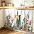 thumbnail image 1 of Green Cactus Cabinet Curtain 32"Wx55"L, Dustproof Pantry Door Curtain with Self Adhesive Tape, Spring Floral Watercolor Botanical Tall Storage Cover Privacy Drape for Bathroom Kitchen Laundry Room, 1 of 9