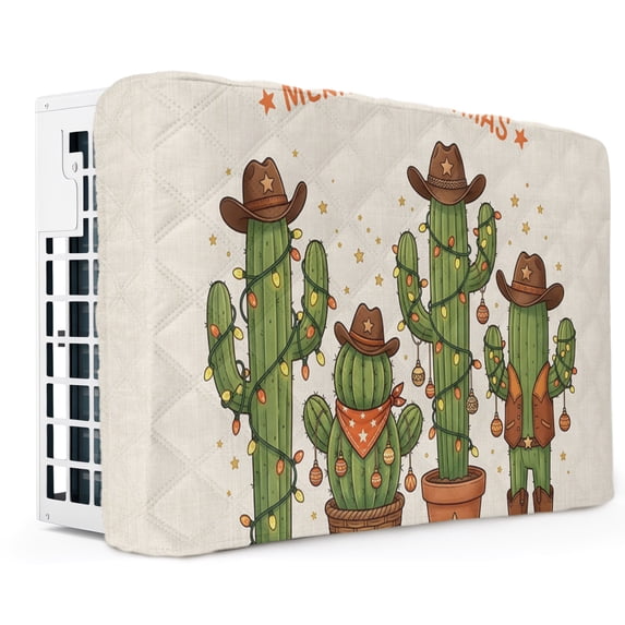 Green Cactus Christmas Indoor Air Conditioner Cover, Xmas Botanical ...