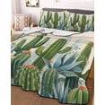 thumbnail image 1 of Green Cactus Full Size Down Alternative Comforter, Lightweight Comforter Quilt Bedding Set with Pillow Shams Watercolor Summer Botanical Beige All Seasons Bed Comforter Duvet Insert 78"x90", 1 of 7