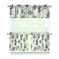 thumbnail image 1 of Green Cactus Kitchen Curtains and Valances Set-3 Piece Kitchen Curtains Sets with Valance for Windows Rod Pocket Machine Washable Kitchen Decor(54"x18"+2x27.5"x24"), 1 of 5