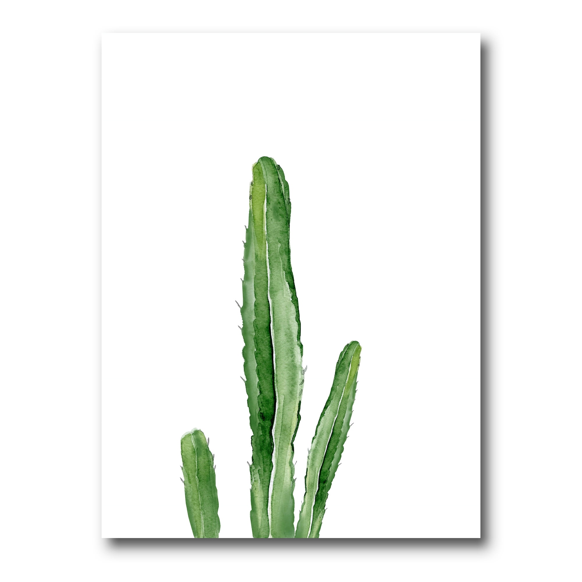 Green Cactus South Western Plant 12 in x 8 in Painting Canvas Art Print, by Designart