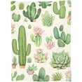 thumbnail image 1 of Green Cactus Succulent Desert Blanket Colorful Floral Cactus Gifts Cozy Lightweight Soft Sofa Bedding Valentines Birthday Gifts Blanket for Women Men 50"x60", 1 of 6