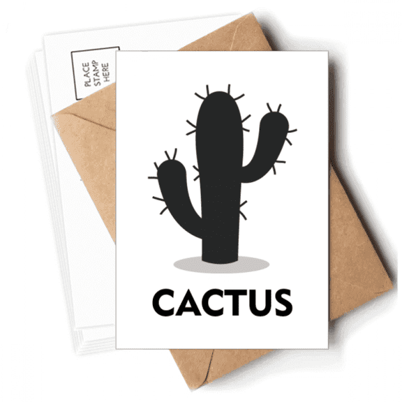 Green Cactus  Succulents Outline Postcards Envelopes Blank Note Cards Mailing