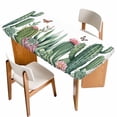 thumbnail image 1 of Green Cactus Table Cloths for 3 Foot Rectangle Tables, Tropical Summer Botanical Watercolor Patio Waterproof Elastic Fitted Tablecloths, Washable Rectangular Table Cover for Camping, 1 of 8