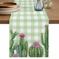 thumbnail image 1 of Green Cactus Tropical Table Runner 108 Inches, Sage Green Buffalo Plaid Summer Bed Runner Dresser Scarves Tabletop for Indoor Outdoor Parties/Ceremony/Banquet, 13"x 108", 1 of 9
