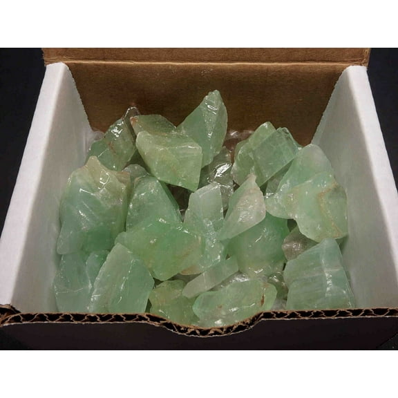 Green Calcite Box 1/2 Lb Bright Green Natural Crystal Chunks Mineral Specimens