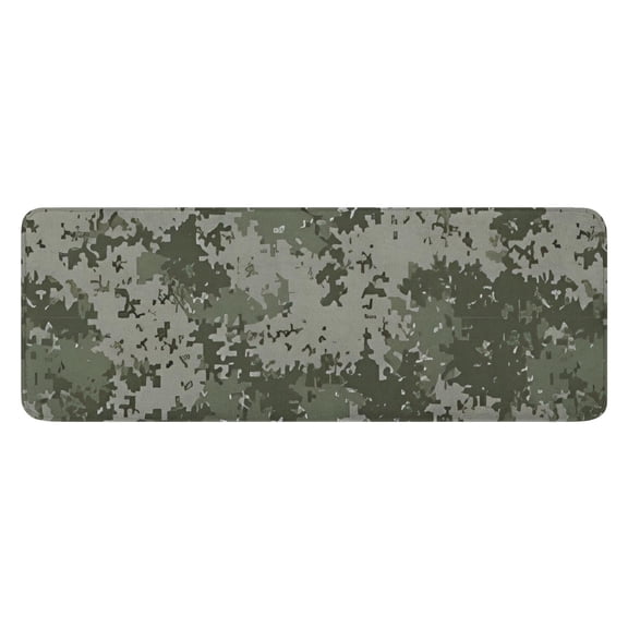 Green Camo Digital Pixel Pattern Kitchen Rug Mat,Kitchen Runner Rugs Non Skid Washable,Decorative Kitchen Floor Mats for Kitchen,Sink,Laundry,17"x47.2"