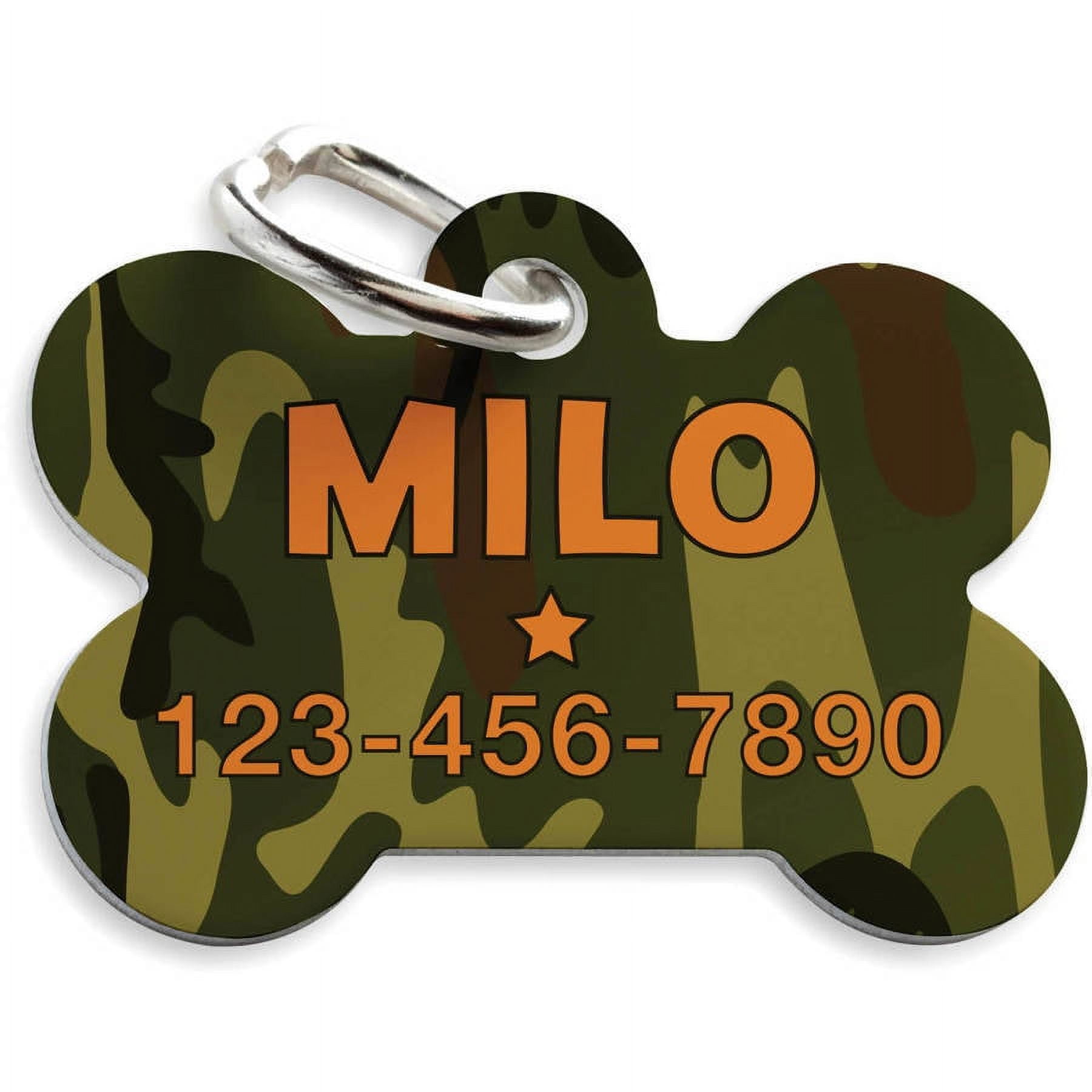 Green Camo Peronalized Pet Tag