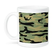 3dRose, Green camo print - army style pattern - olive and black camouflage - military combat soldier texture, 11oz Mug