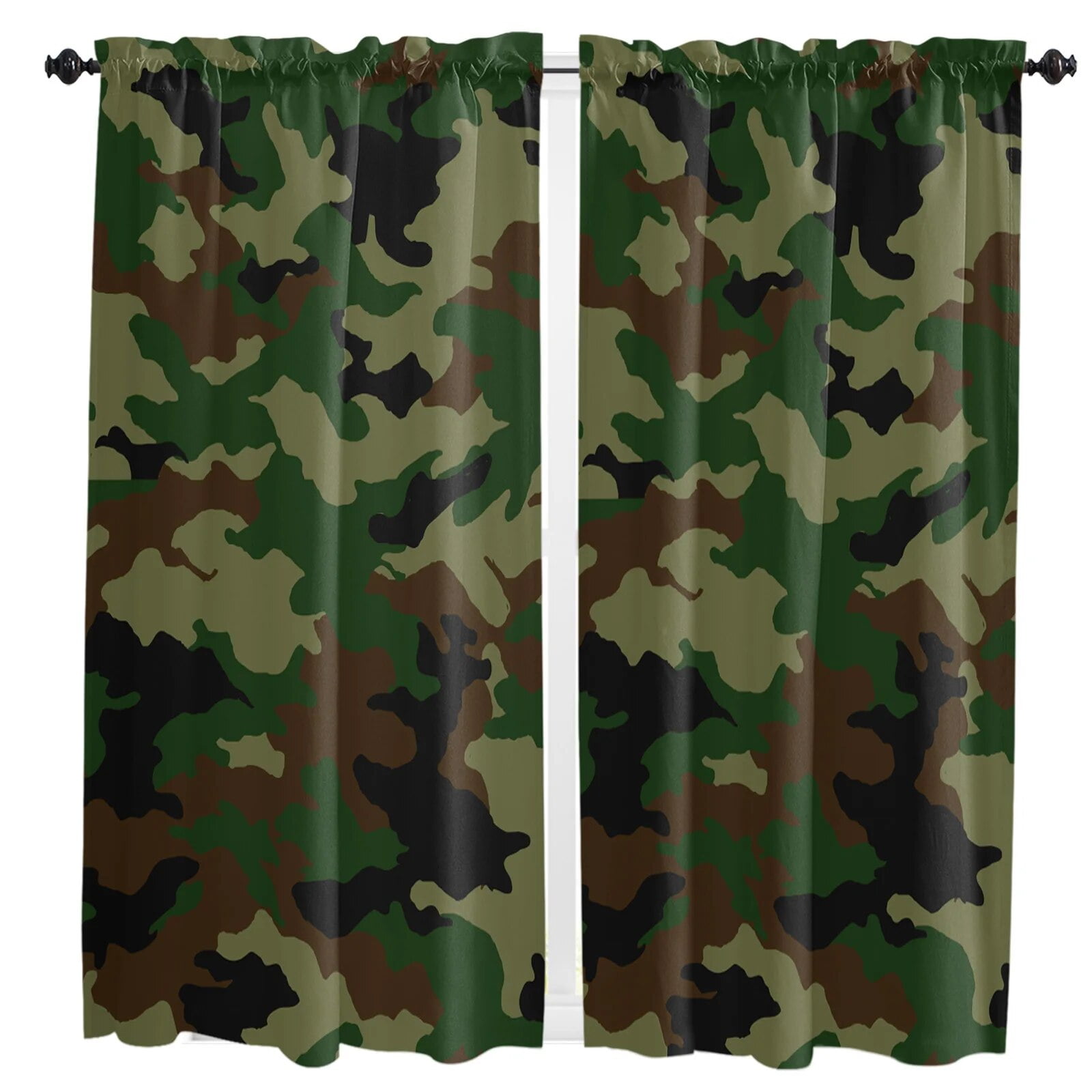Green Camouflage Curtains For Living Room Bedroom Window Treatment Home