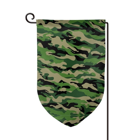 Green Camouflage Garden Flag Double Sided Small Flag Yard Home Decorative Flags Banner 12.5 x 18 Inch Fillet