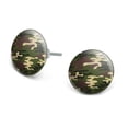 thumbnail image 1 of Green Camouflage Novelty Silver Plated Stud Earrings, 1 of 3
