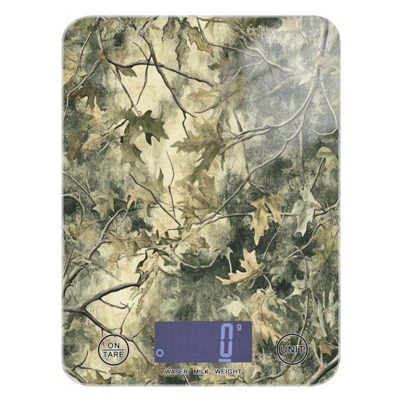 Green Camouflage Pattern Food Scale Digital Kitchen Scale Waterproof Grams Ounces lbs for For Baking and Cooking