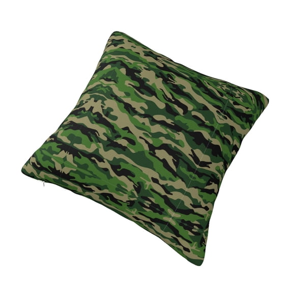 Green Camouflage Printed Decorative Square Throw Pillow Cover 16"x16"