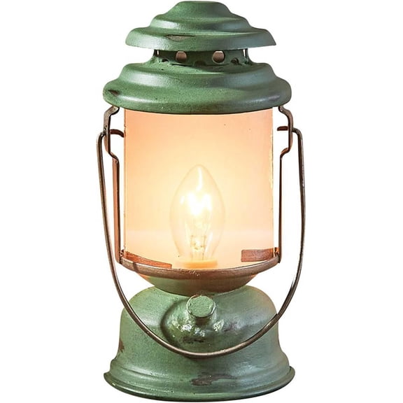 Green Camp Lantern Night Light, Lamp Nighlight for Any Room or Hallway, Bright Light Dark Areas