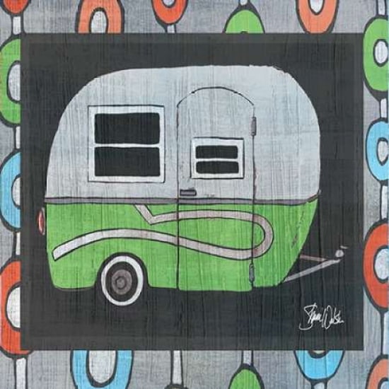Green Camper- At the Lake Canvas Art - Shanni Welsh (24 x 24)