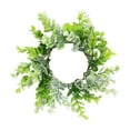 thumbnail image 1 of Green Candle Ring Pillar Garland for Holiday Decorations | Winter Wedding Centerpiece | Elegant Table Decor with Sturdy Plastic Design for Festive Gatherings, 1 of 6