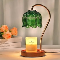 Funistree Green Candle Warmer Lamp with Timer, Electric Top Down Wax Melter for Jar Candles, Amber Lotus Wax Warmer for Women Mom Wife, New Home House Warming Christmas Decor