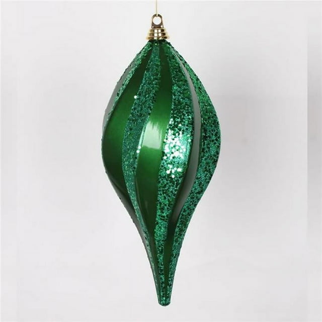 Green Candy Glitter Swirl Drop Ornament - 16 in.