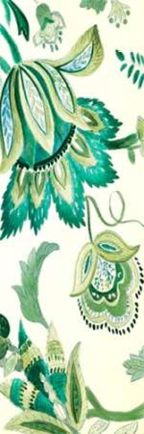 Green Capri Floral I Canvas Art - Lanie Loreth (8 x 24)