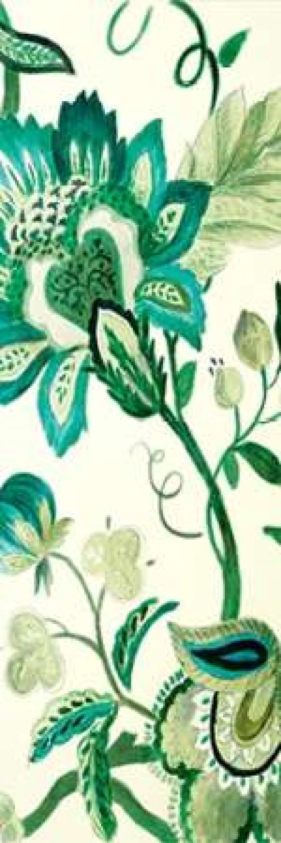 Green Capri Floral II Canvas Art - Lanie Loreth (12 x 36)