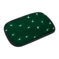 thumbnail image 1 of Green Car Center Console Armrest Cover With Rhinestones Decorative Protective Mat Non Slip Surface Comfortable Cloth Material Universal Fit For Most Vehicles Green Color, 1 of 7