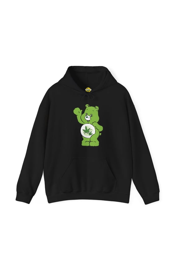 Green Care Bear 420 Hoodie - Adult Care Bear Hooded Sweatshirt