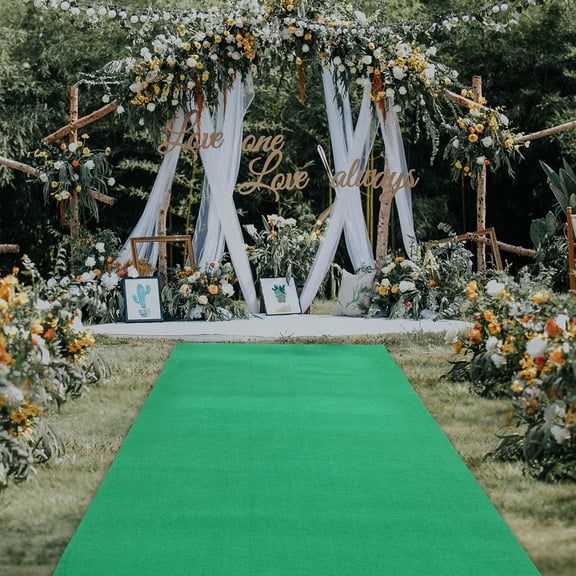 Green Carpet Runner for Party, 360GSM Thick Green Aisle Runner, 33Ft Runway Rug for Wedding Ceremony Movie Theme Party Proposal Decorations