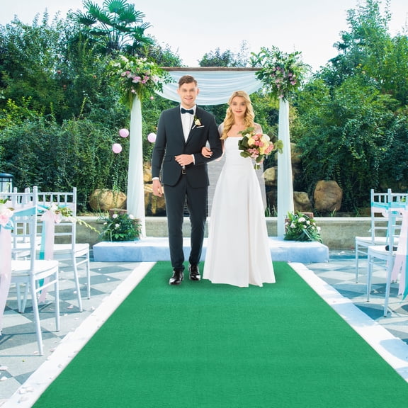 Green Carpet Runner for Wedding and Party,Indoor/Outdoor Area Rug Non-Slip 33*3Ft Aisle Runner Runway 360GSM Thick