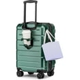 thumbnail image 1 of Green Carry On Luggage 22x14x9 Airline Approved Expandable 20 Inch Hardshell Carry On Suitcase with Wheels TSA Lock Small, 1 of 15
