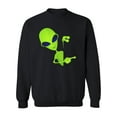 thumbnail image 1 of Green Cartoon Alien Design Sweatshirt Men -Image by Shutterstock, Male XX-Large, 1 of 4