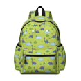 thumbnail image 1 of Green Cartoon Dinosaurs Ponds Pattern Cute School Backpack with Padded Back and Adjustable Shoulder Straps 13.4"x11"x4.7", 1 of 5